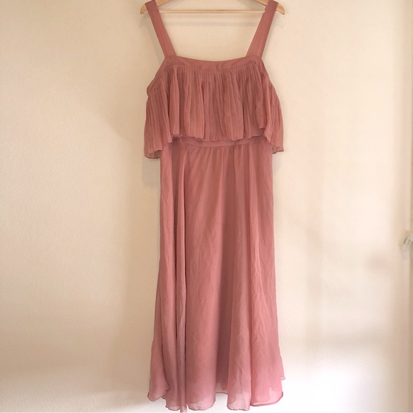 ASOS Mauve Pleated Chiffon Dress, 12 - Picture 1 of 9